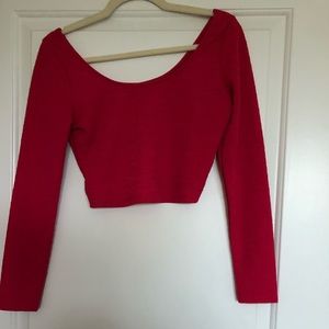 Scoop long sleeve crop